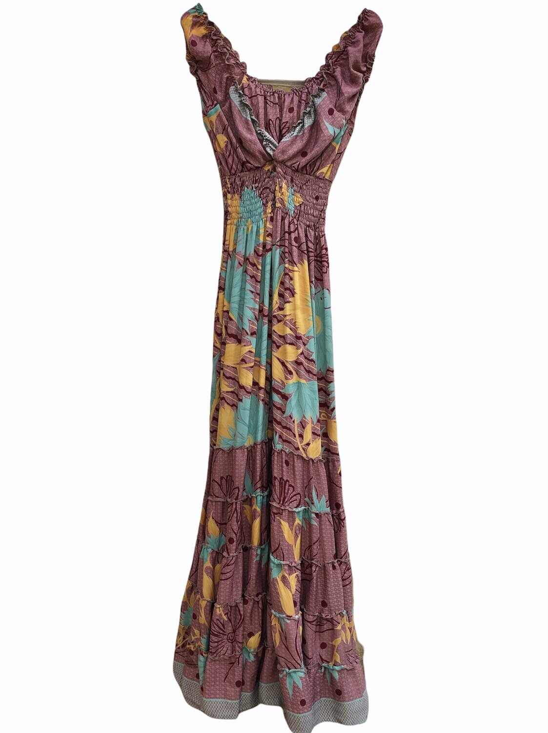 Vestido seda largo