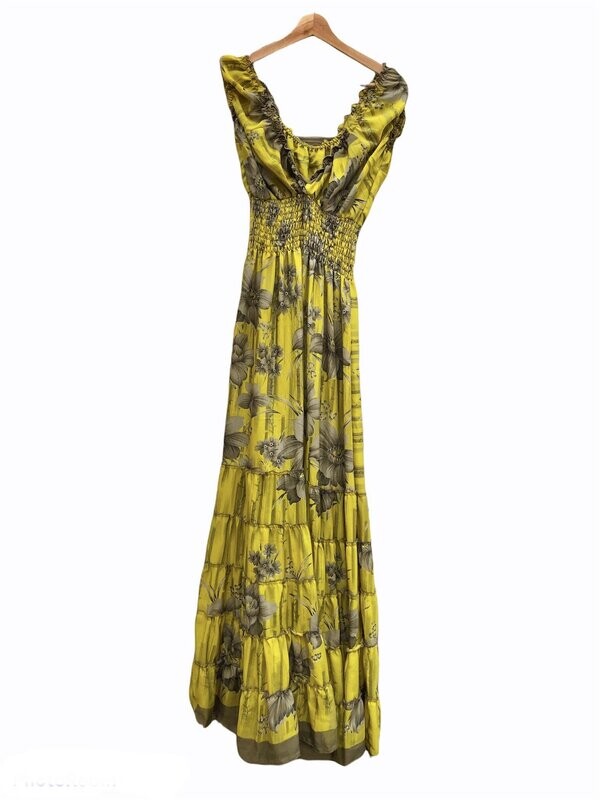 Vestido seda largo