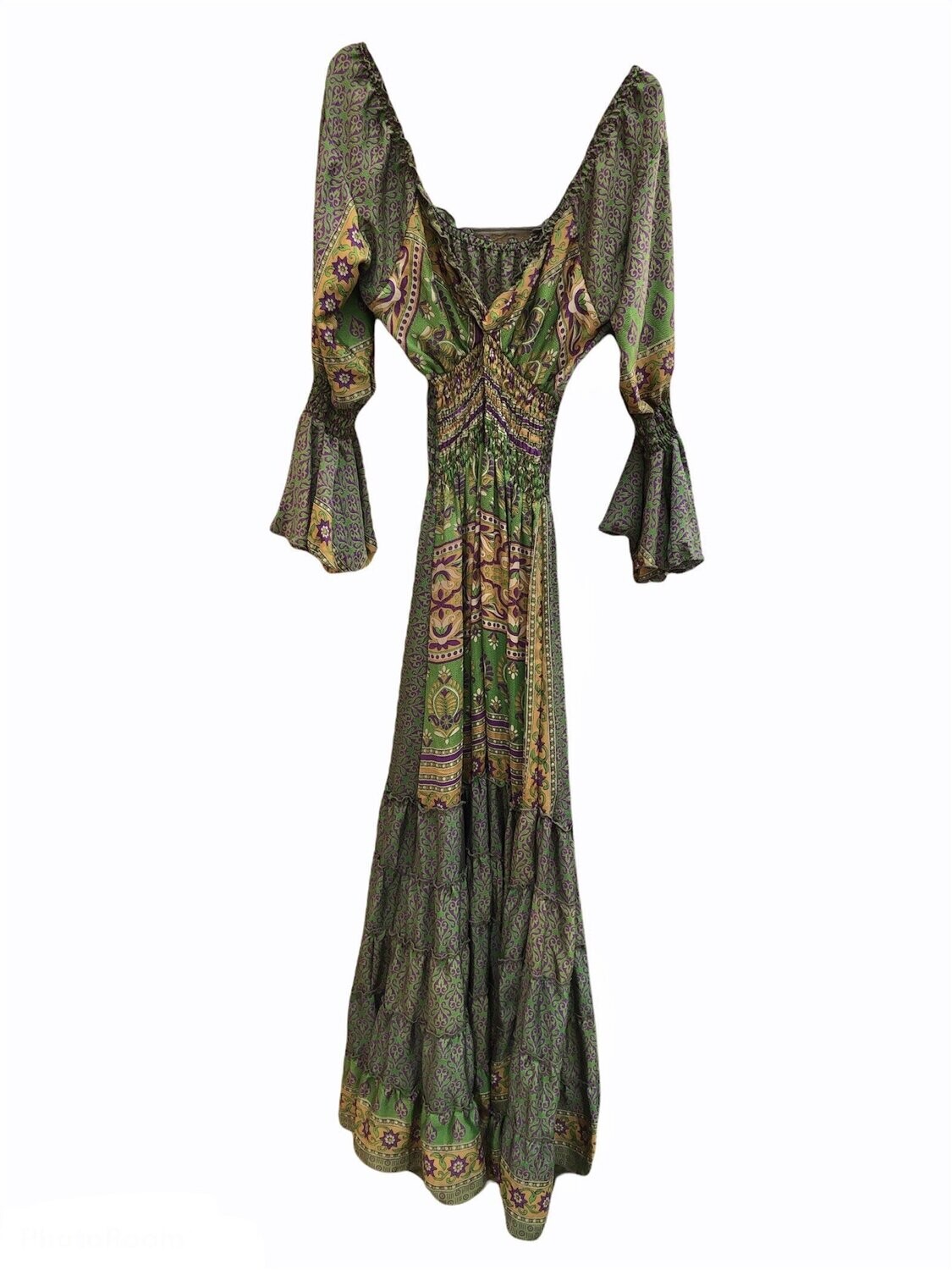 Vestido seda largo