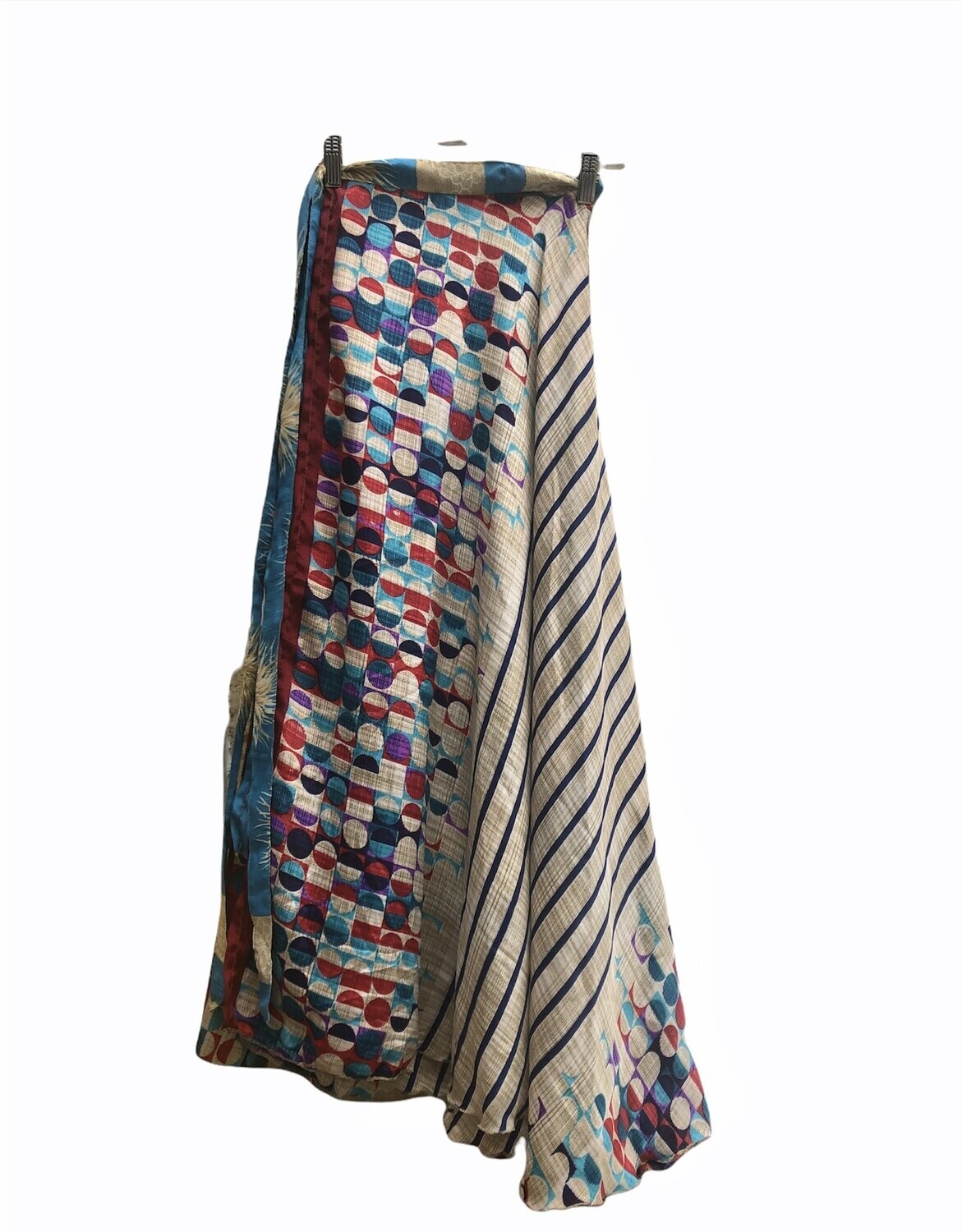 Falda larga seda reversible