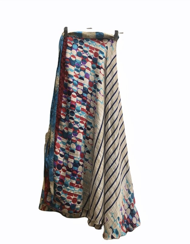 Falda larga seda reversible