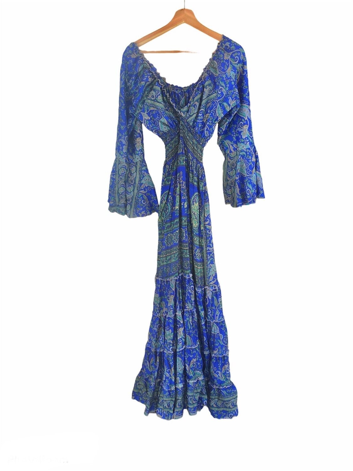 Vestido seda largo