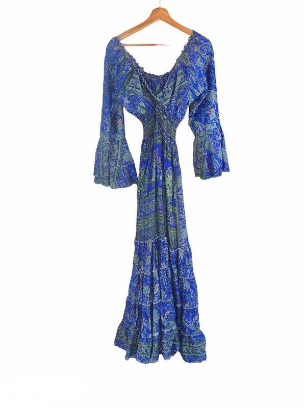 Vestido seda largo