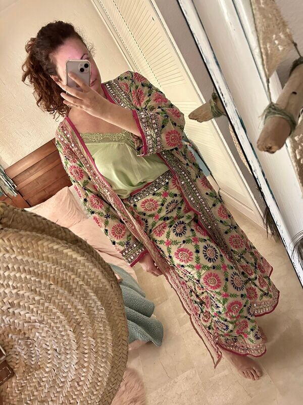 Conjunto kimono y pantalón