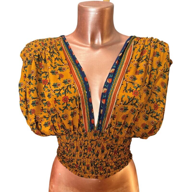 Blusa seda escote