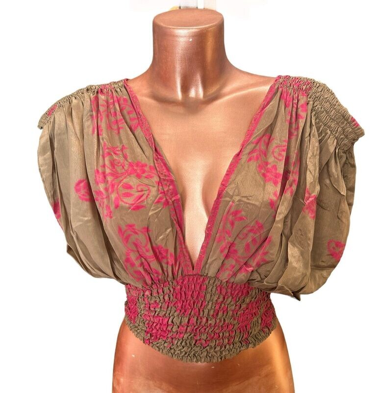 Blusa seda escote
