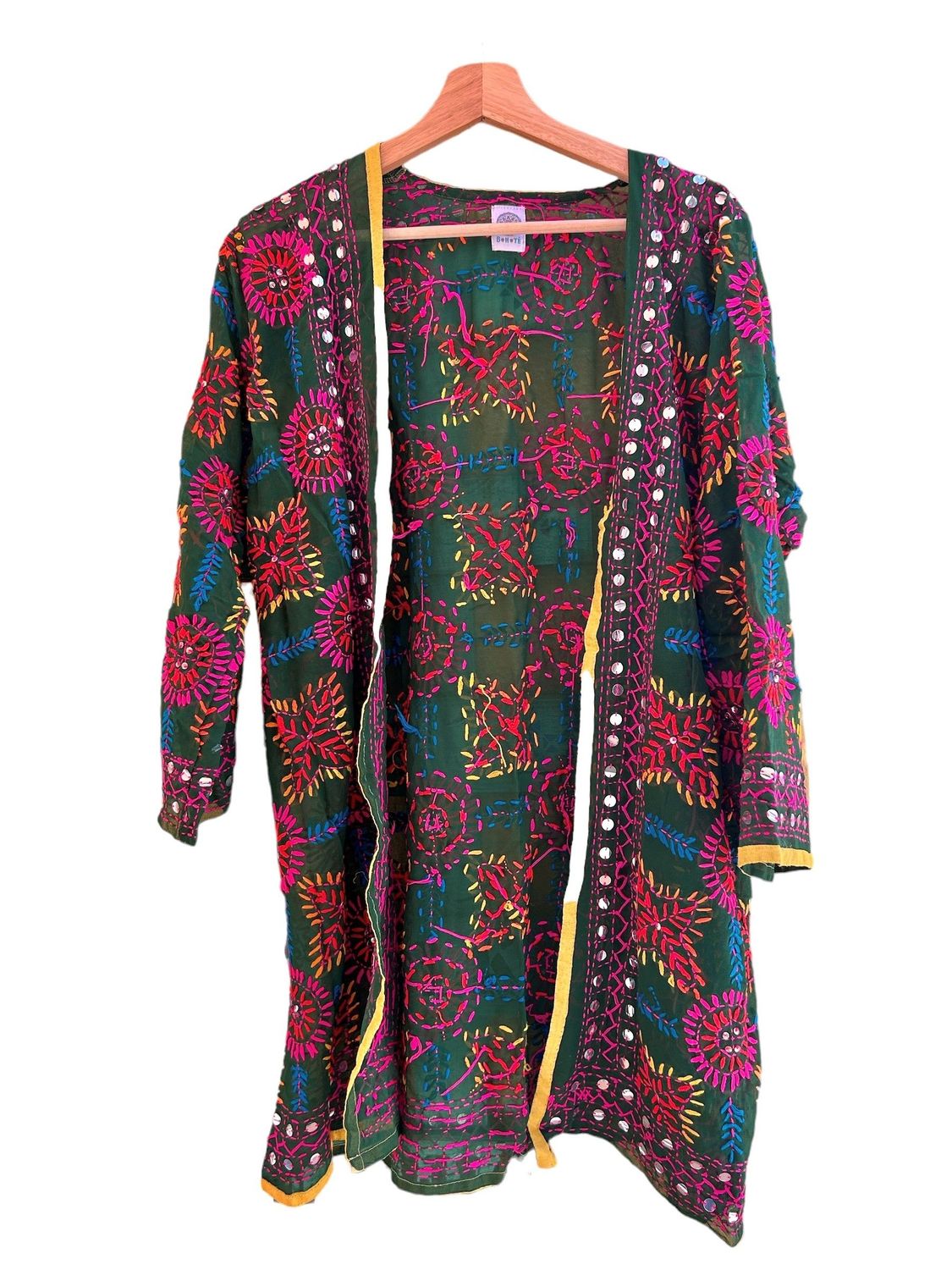 Kimono bordado midi