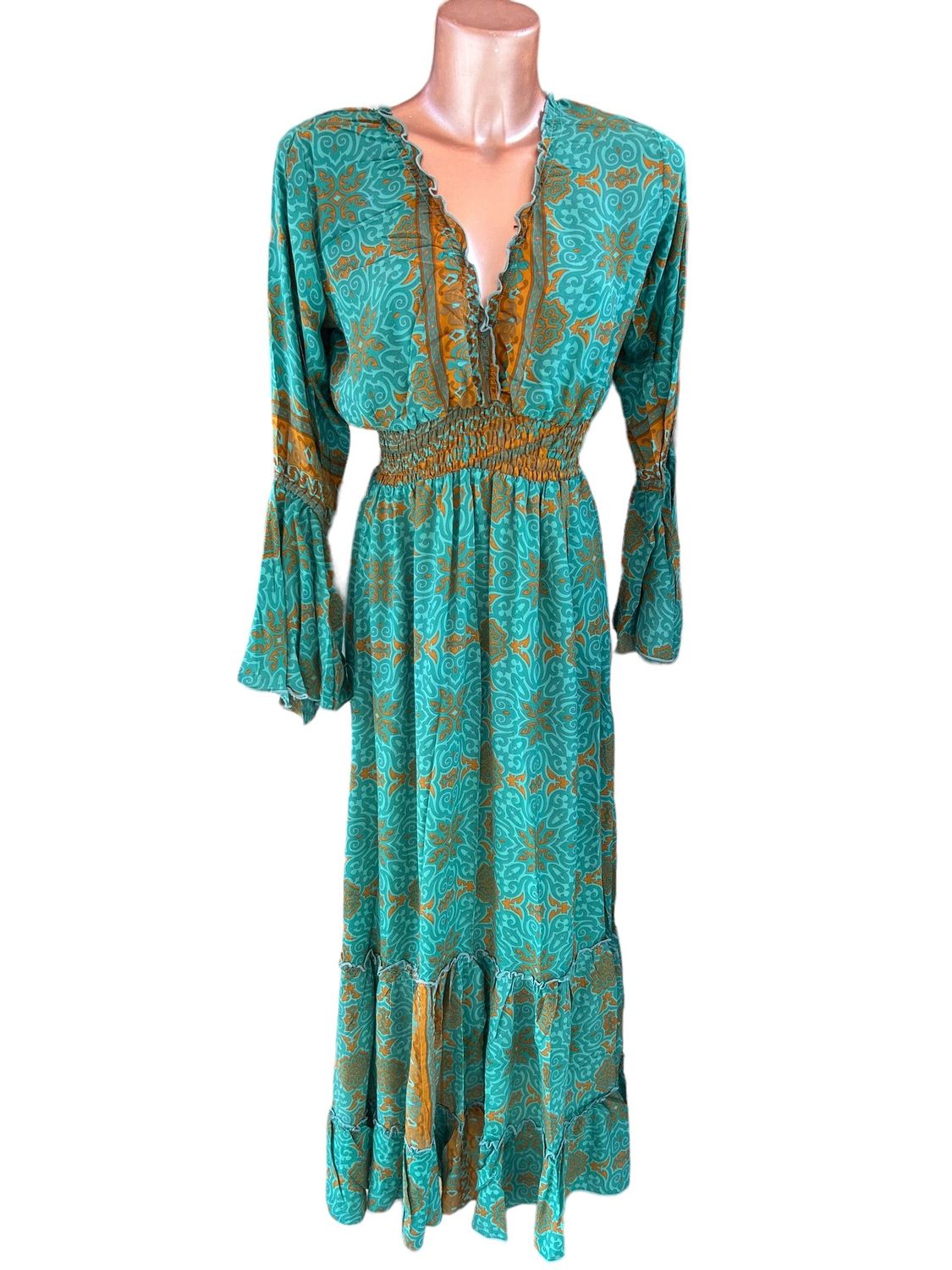 Vestido seda largo