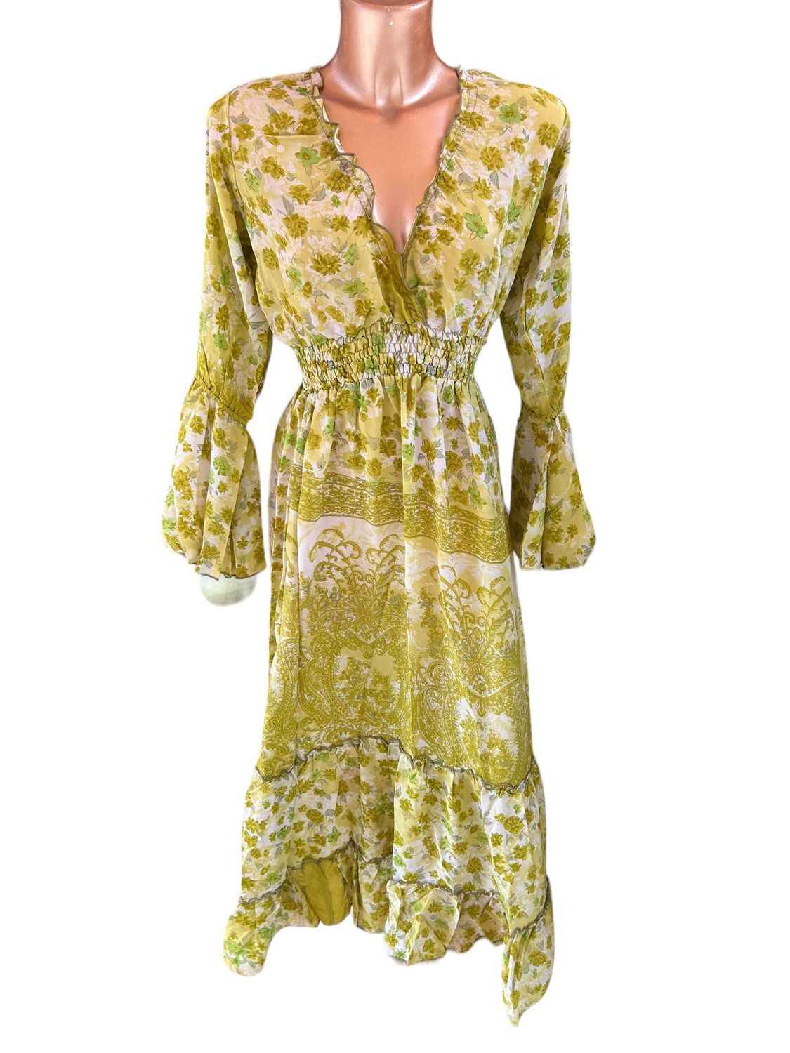 Vestido seda largo