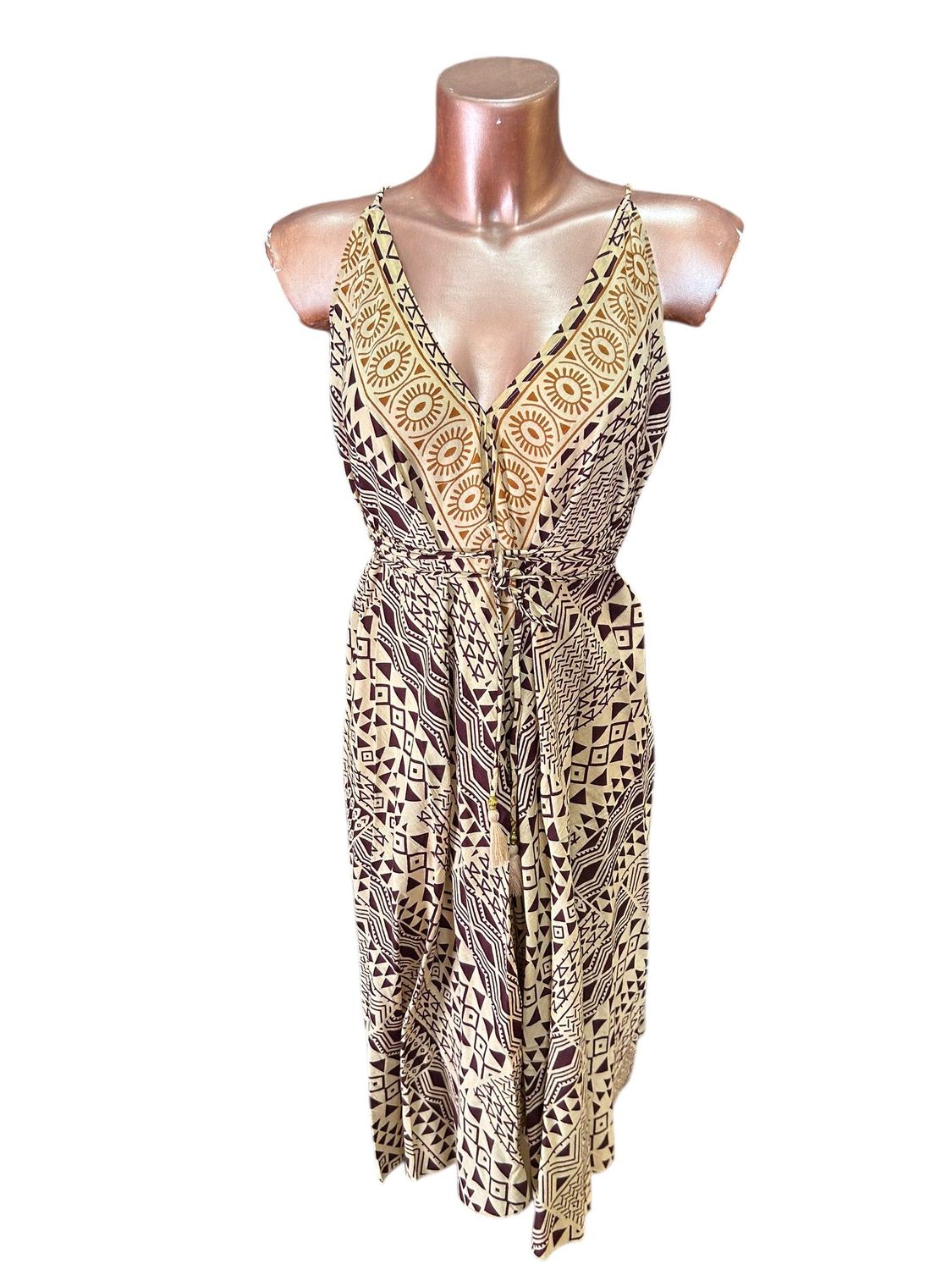 Vestido corto algodón blockprint