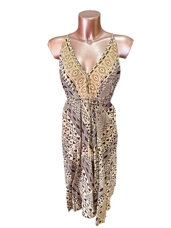 Vestido corto algodón blockprint