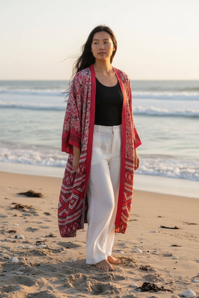 Kimono seda reversible
