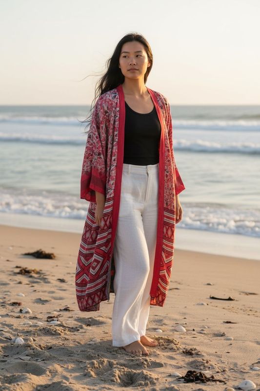 Kimono seda reversible