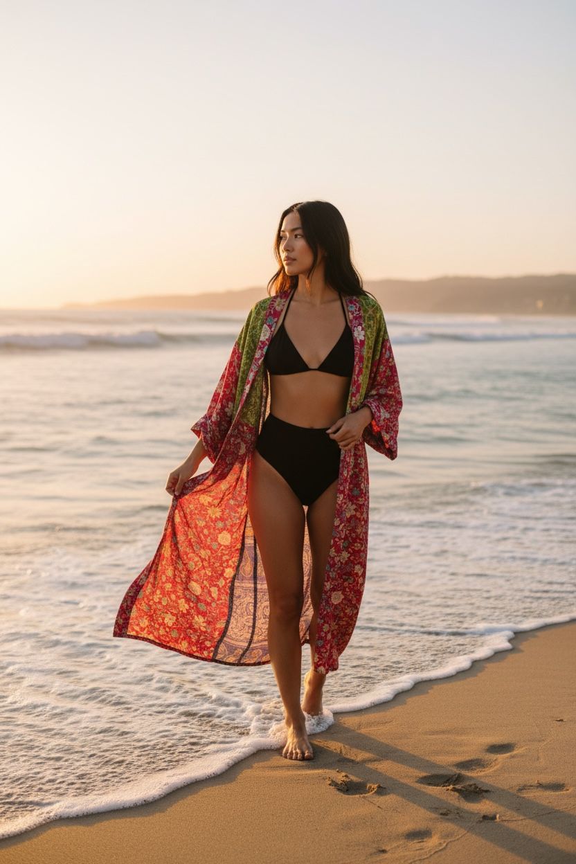 Kimono algodón estampado