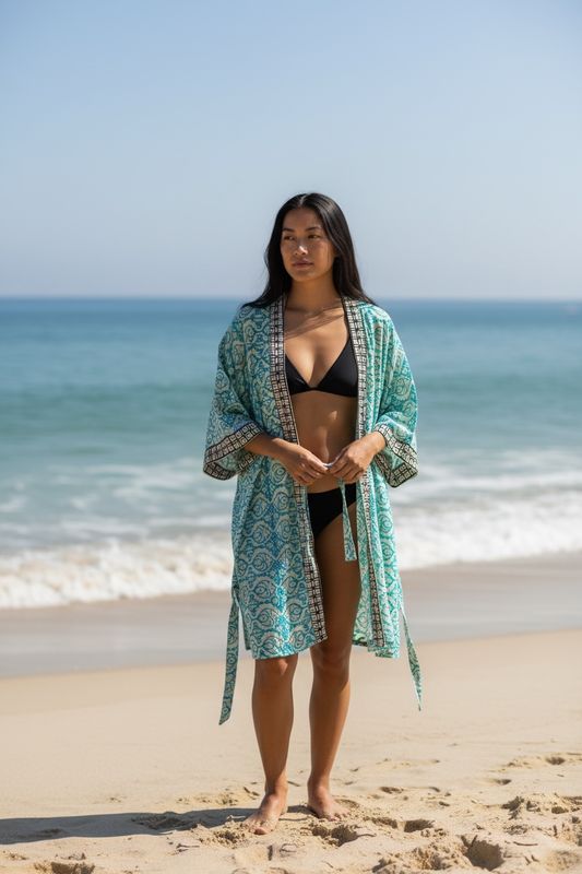 Kimono algodón midi