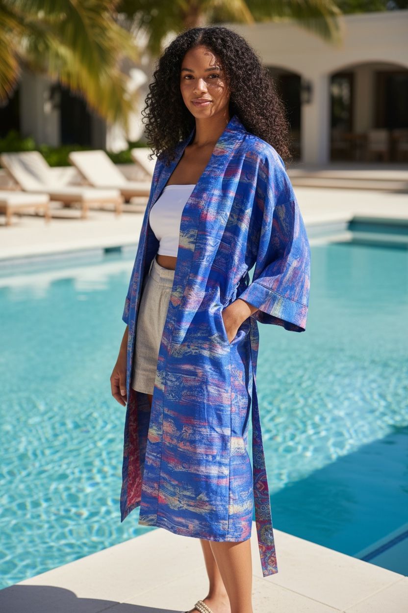 Kimono seda reversible