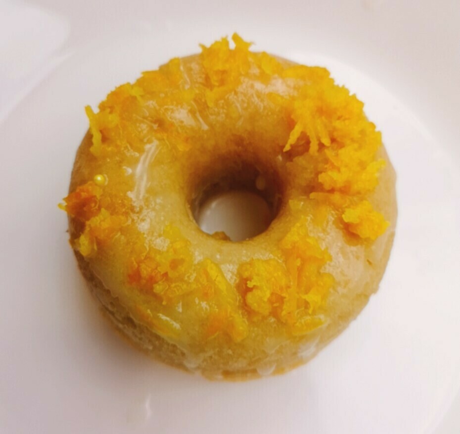 Vegan baked lemon donut. GLUTEN FREE available.