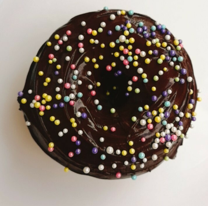 Vegan baked chocolate donut. GLUTEN FREE available.