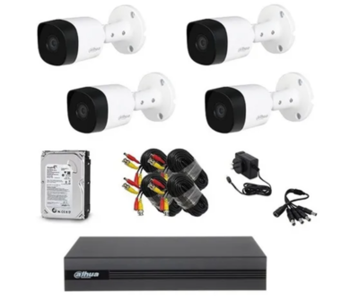 Kit Seguridad Dahua Cctv Dvr 4ch + 4 Camara 2mp 1080p+disco
