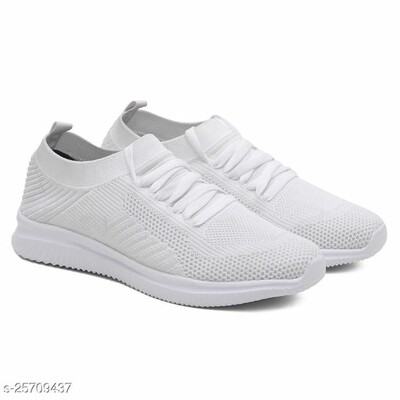 Asian Easywalk-08 White Lace Up Low Ankle Running Shoes