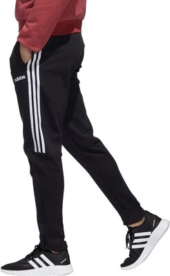 Adidas Solid & Casual Men Black half three white stripes Track Pants