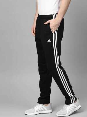 Adidas Solid & Casual Men Black & White Track Pants