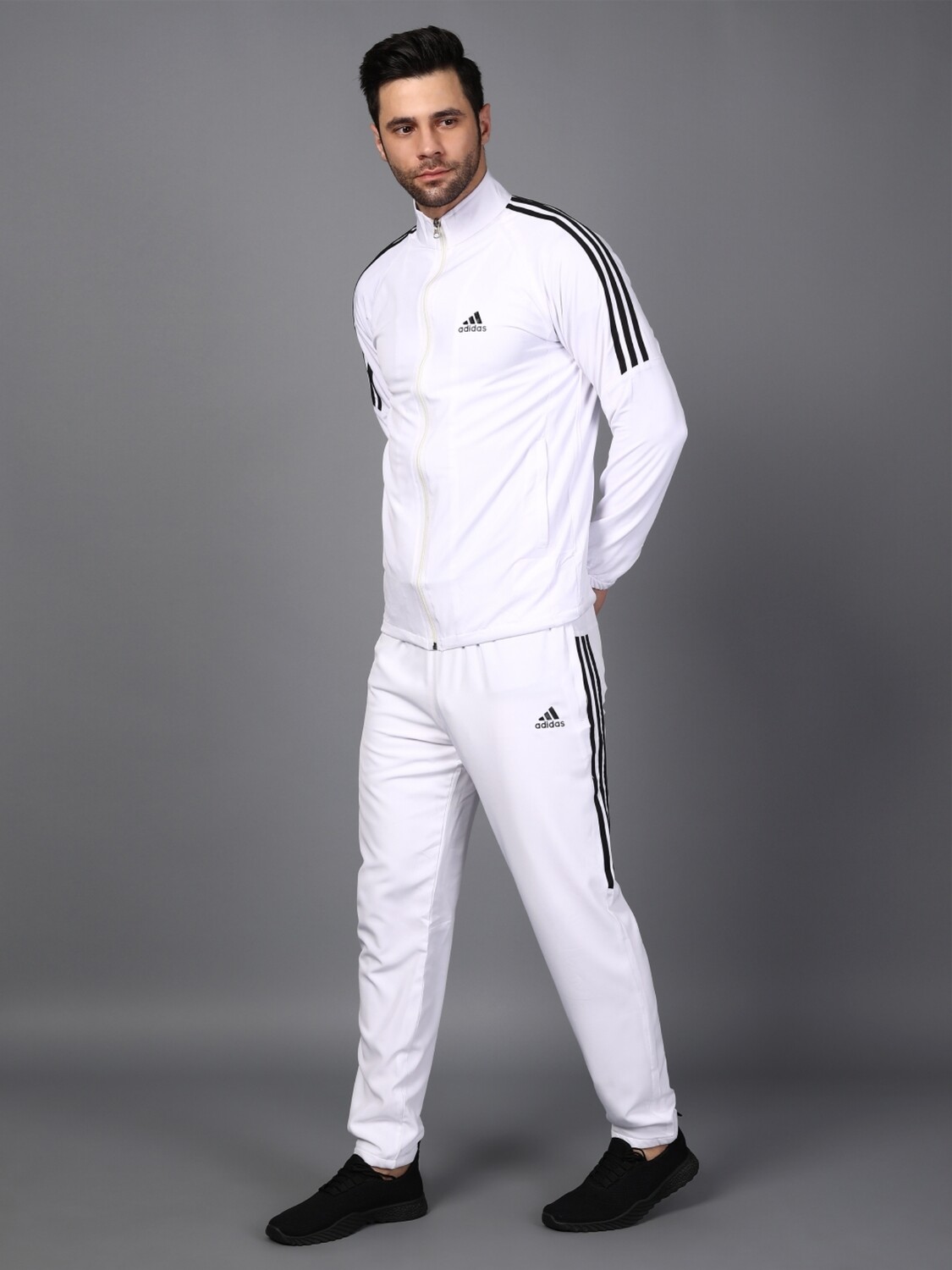Adidas white sweatsuit outlet