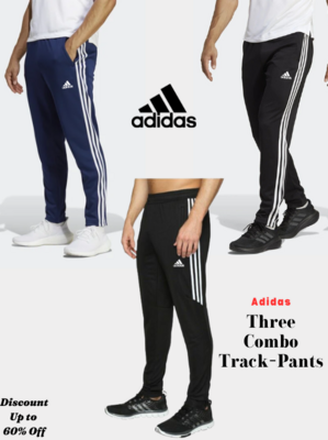 Original Adidas Three (03-Design) -Style Solid Casual Track-Pants