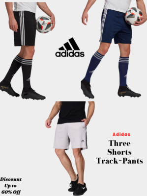 ADIDAS Solid Men Sports Shorts (Grey, Black, Blue) 3-Pack