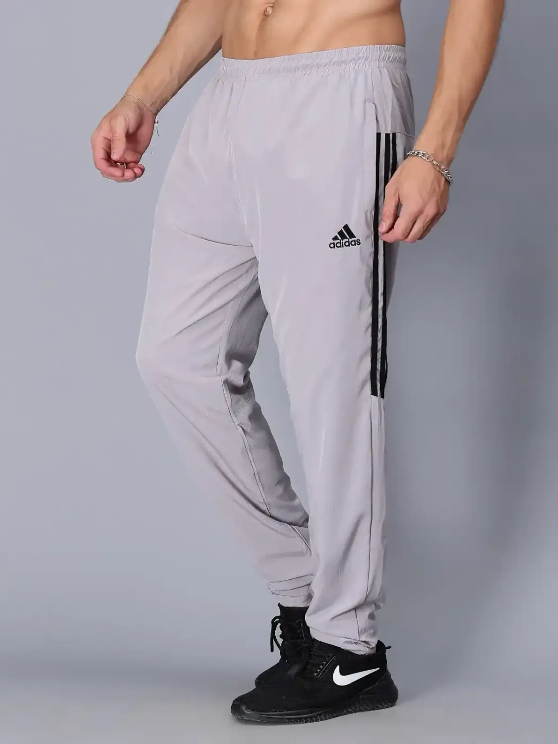 ADIDAS Striped Men BLACK Track Suit (Jacket Track Pant​)
