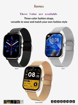 The RockTech ® Color Fit Pro-Model Smartwatch BT 2.0 (Available Colors Black, Silver &amp; Rose Golden)