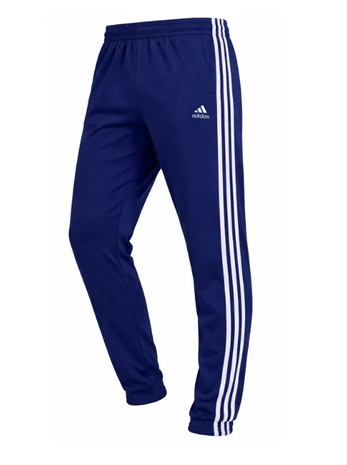 Adidas Solid &amp; Casual Men Navy Blue &amp; White Stripes Track Pants