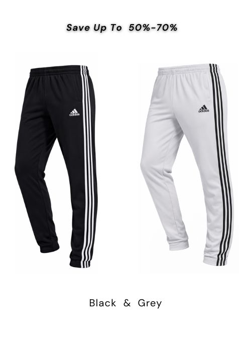 Combo Solid Casual Track-Pants (Black &amp; Grey)