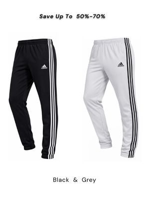 Combo Solid Casual Track-Pants (Black & Grey)