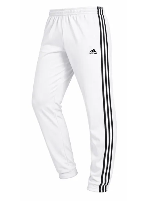 Adidas Solid &amp; Casual Men White &amp; Black Strips Track Pants