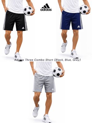 Original ADIDAS Solid Men Sports Shorts (Grey, Black, Blue) 3-Pack