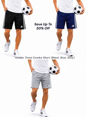 Solid Casual Men Sports Shorts (Grey, Black, Blue) 3-Pack