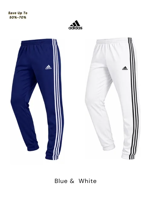Adidas Men Track Pants Combo (Blue &amp; White)
