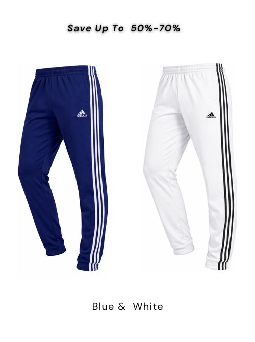 Combo Solid Casual Track-Pants (Blue &amp; White)