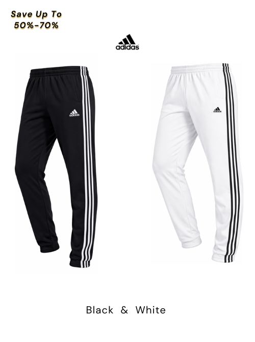 Original Adidas Combo Solid Casual Track-Pants (Black &amp; White)