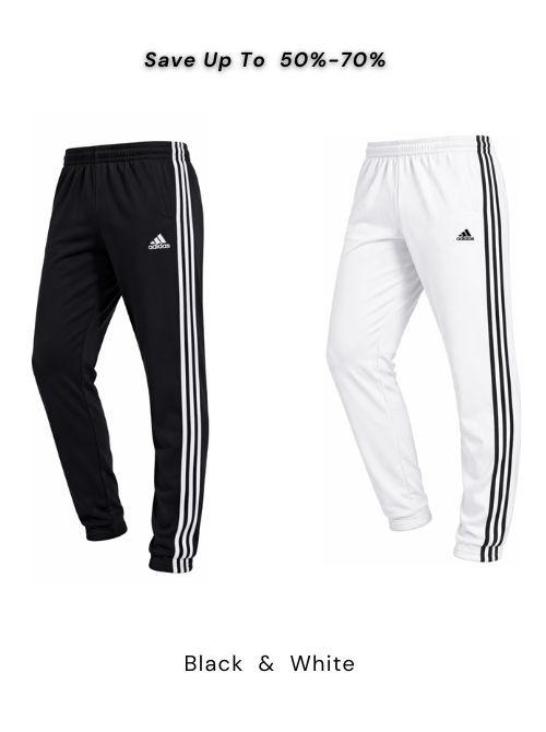 Combo Solid Casual Track-Pants (Black &amp; White)