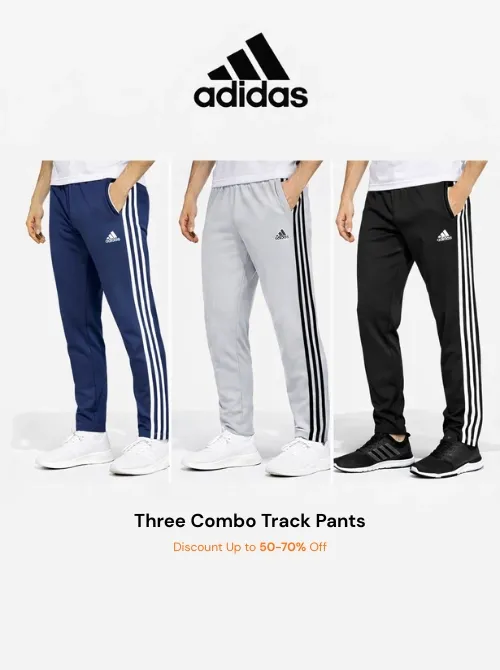 Adidas Men Track Pants Combo (3 Pcs) – Casual Wear