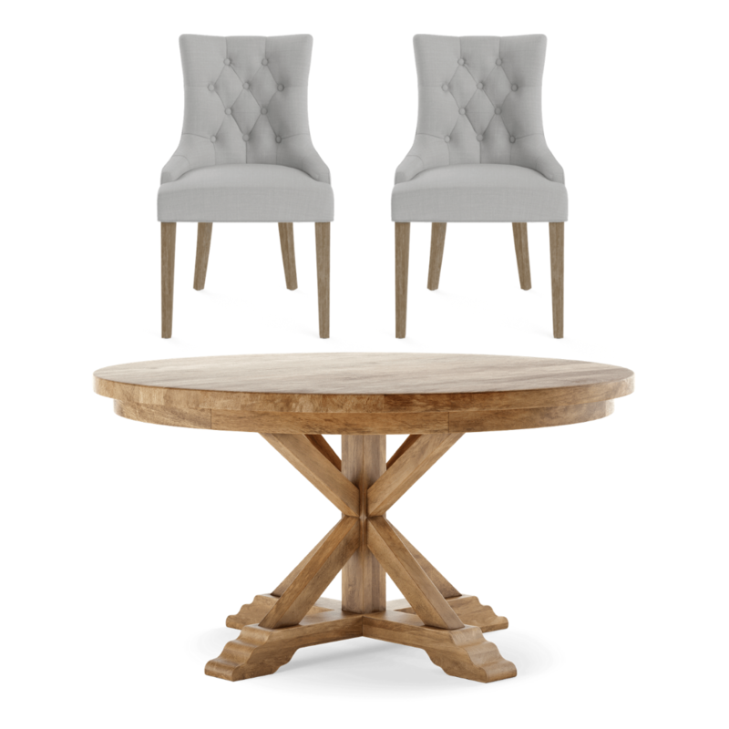 Gable Luxury Round Dining Table 4 and 6 seater Set