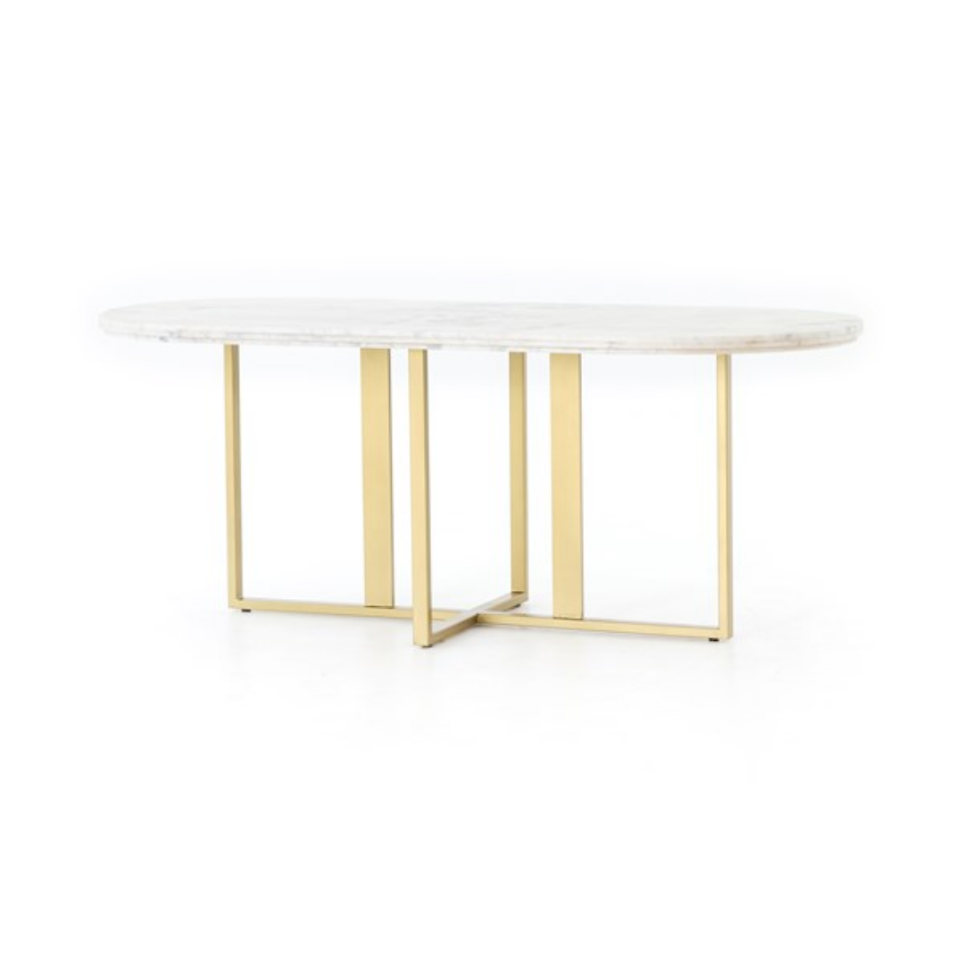 Mia Marble Luxury 6 Seater Dining Table - 175 x 90 x 76 cm | SALE
