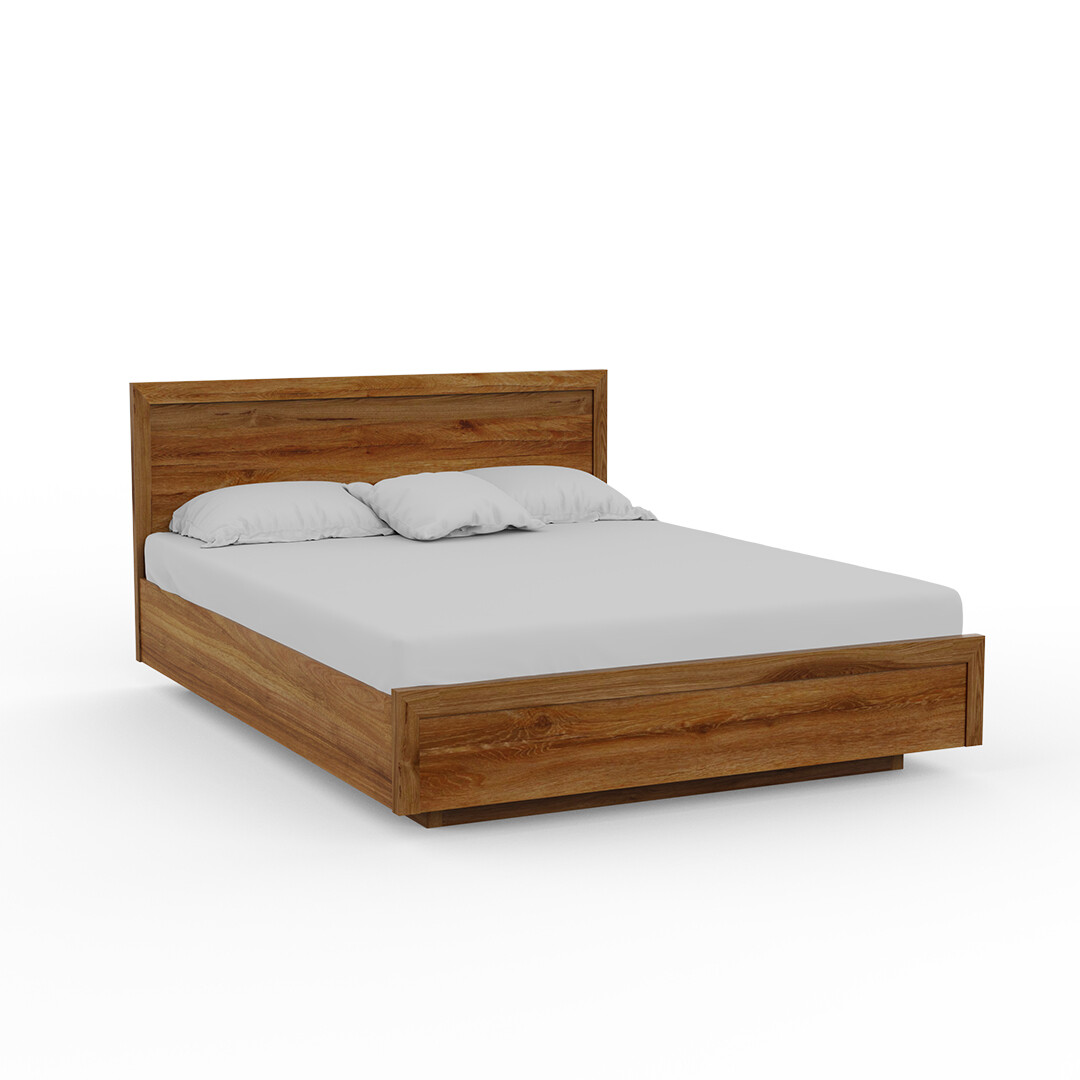 Modluxe Storage Platform Bed - Acacia Wood