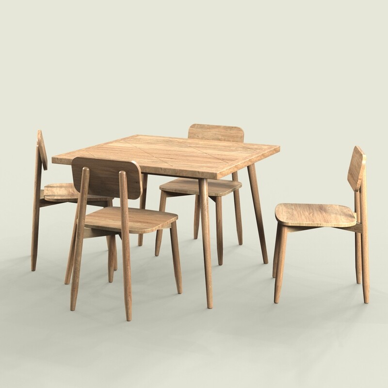 Helena Dining Table Set - 4 Seater/100 cm