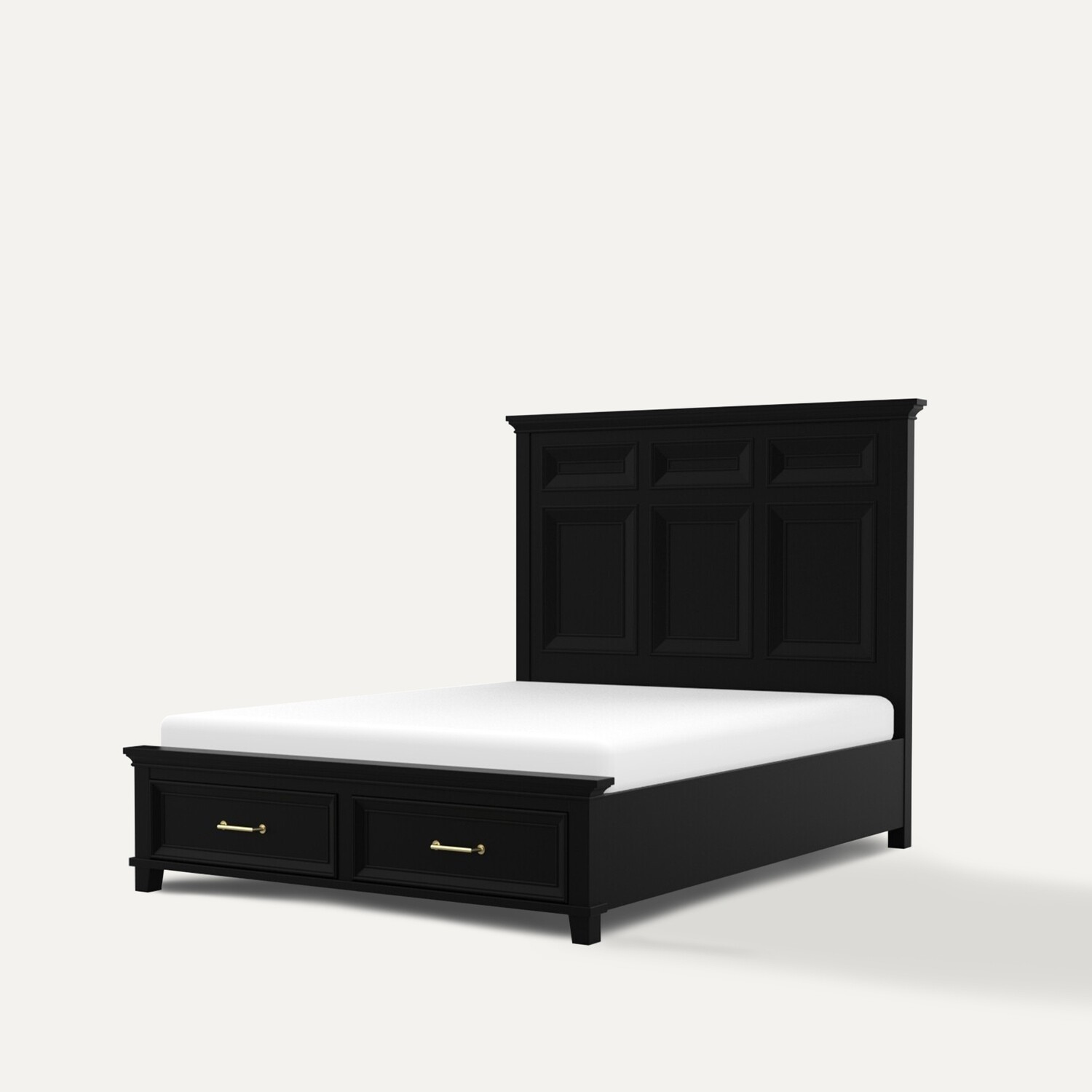 Bjorn Storage Bed Black Matte - Solid Wood