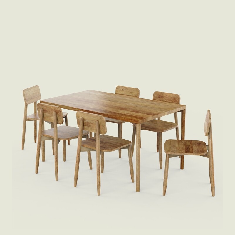 Gale Luxury Dining Table Set with Stig Chair - 6 Seater/150 cm
