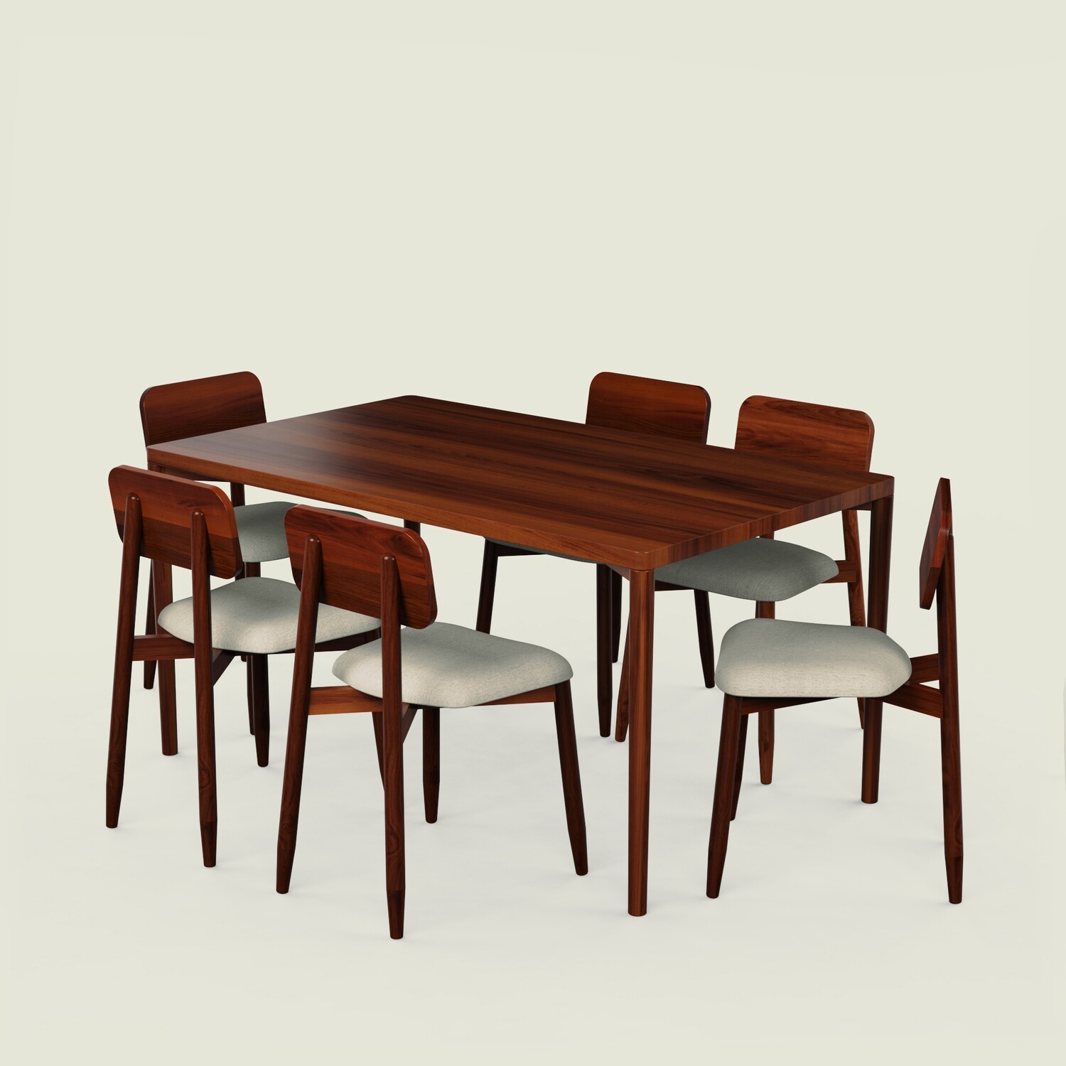 Gale Luxury Dining Table Set with Stig Upholstered Chair - 6 Seater/150 cm