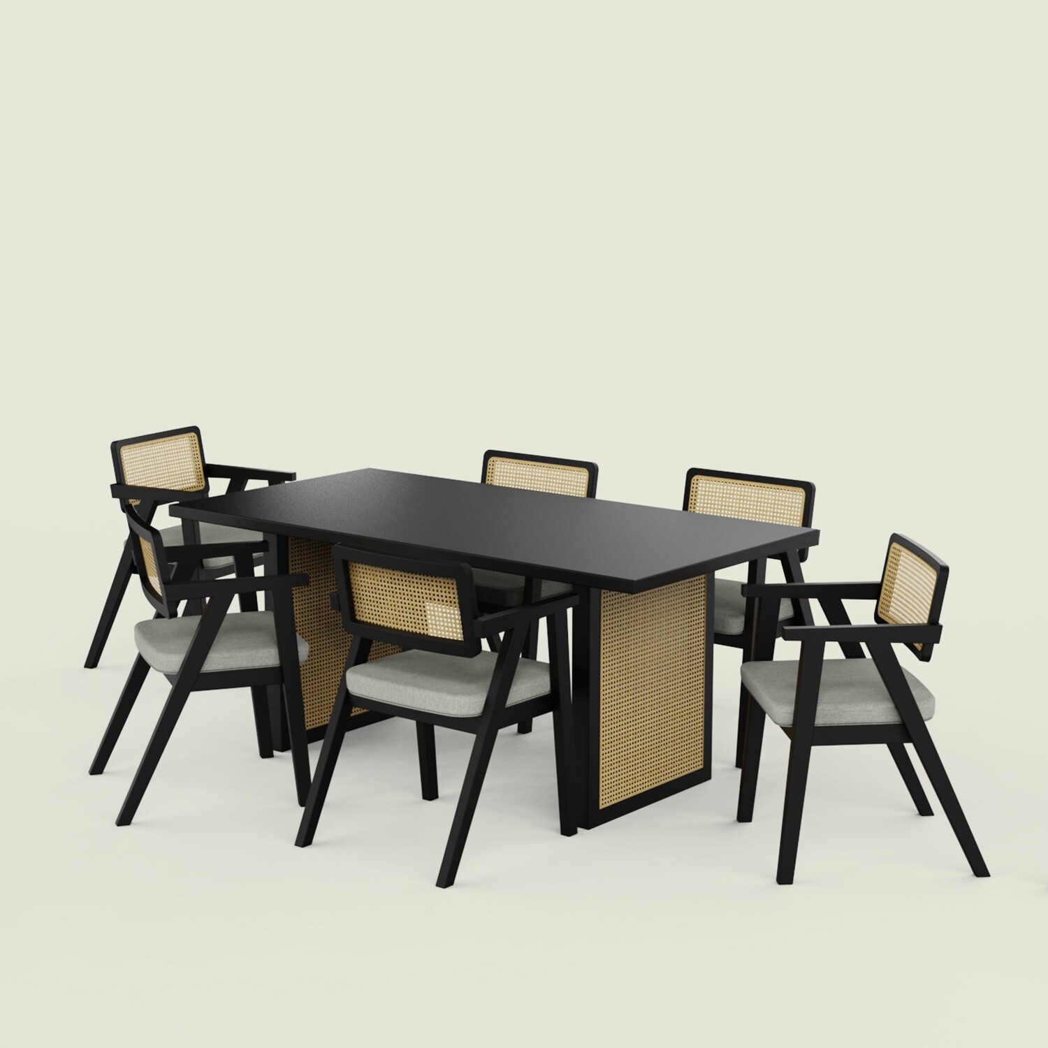 Stanley Luxury Dining Table Set with Bob chair - 6 Seater/175cm